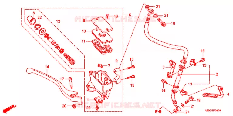MAITRE CYLINDRE DE FREIN AVANT Honda MOTO 750 SHADOW 2009  VT750CA9