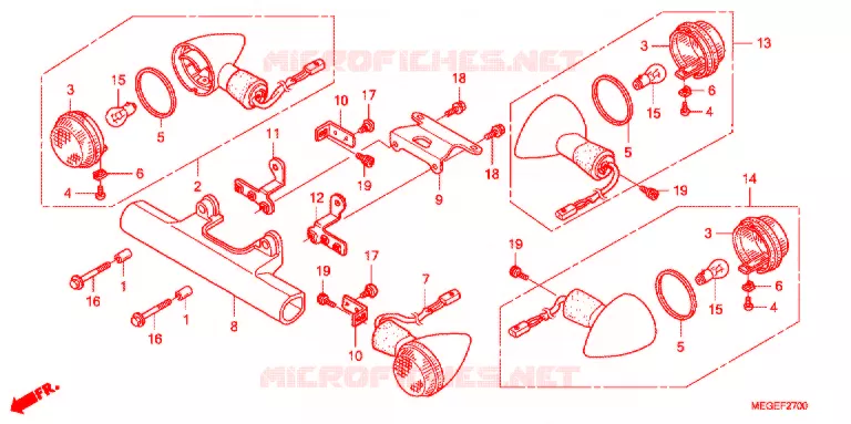 CLIGNOTANT Honda MOTO 750 SHADOW 2009  VT750CA9