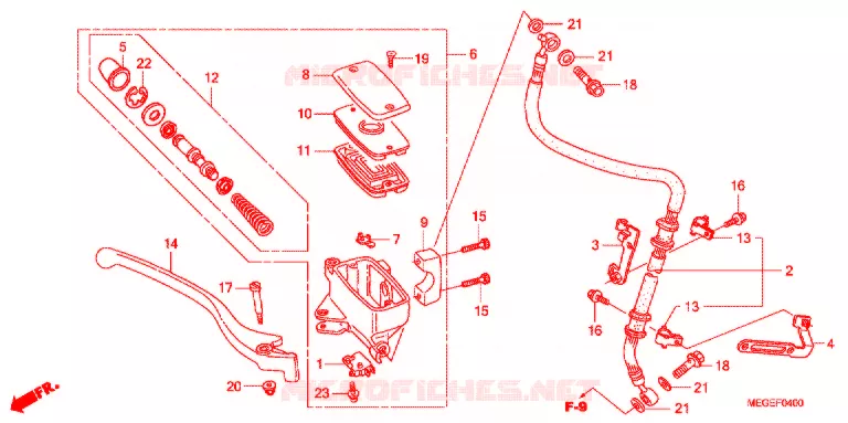 MAITRE CYLINDRE DE FREIN AVANT Honda MOTO 750 SHADOW 2009  VT750CA9