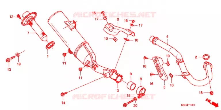 SILENCIEUX D'ECHAPPEMENT Honda MOTO 250 CRF 2008  CRF250X8