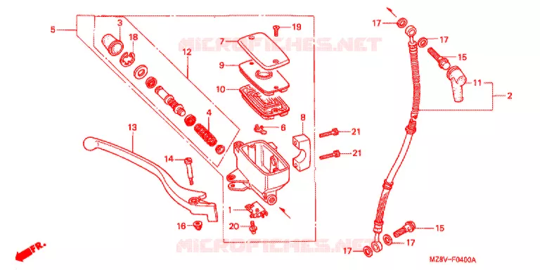 MAITRE CYLINDRE DE FREIN AVANT Honda MOTO 600 SHADOW 1999  VT600CX
