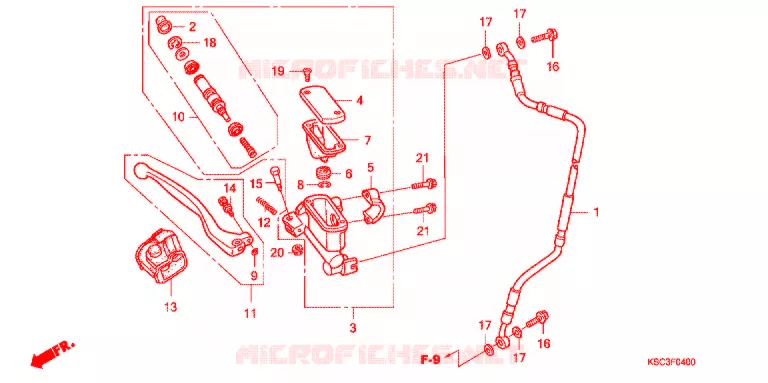 MAITRE CYLINDRE DE FREIN AVANT Honda MOTO 250 CRF 2007  CRF250X7