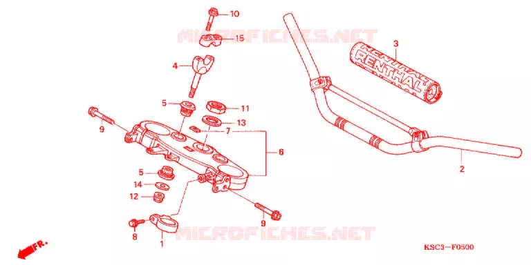 GUIDON - TE DE FOURCHE Honda MOTO 250 CRF 2007  CRF250X7