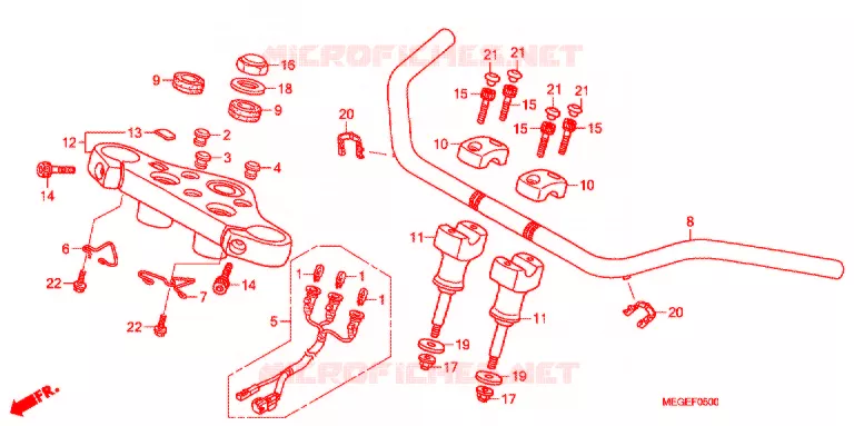 GUIDON - TE DE FOURCHE Honda MOTO 750 SHADOW 2010  VT750CSA