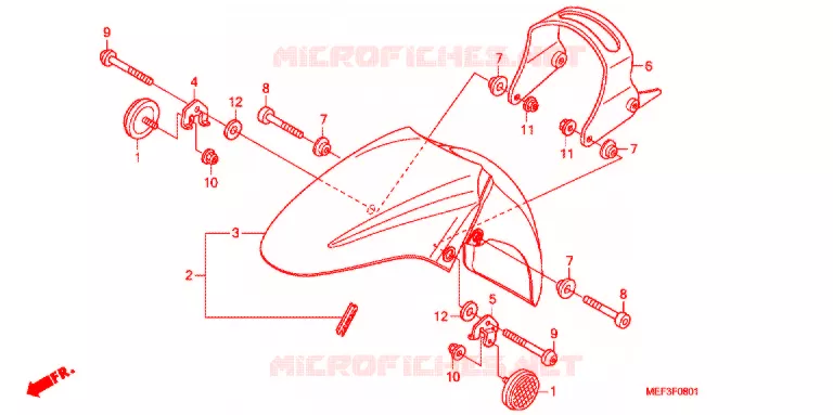 GARDE BOUE AVANT (FJS400D9/FJS400A) Honda SCOOTER 400 SILVERWING 2009  FJS400A9
