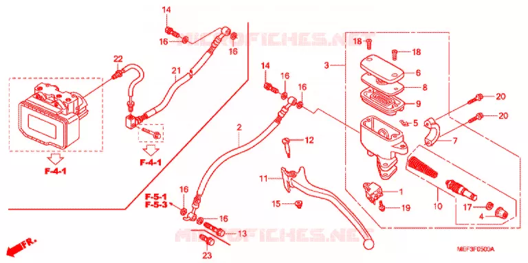 MAITRE CYLINDRE DE FREIN ARRIERE Honda SCOOTER 400 SILVERWING 2009  FJS400A9