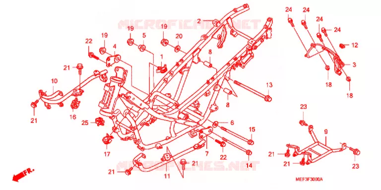 CADRE Honda SCOOTER 400 SILVERWING 2010  FJS400A9