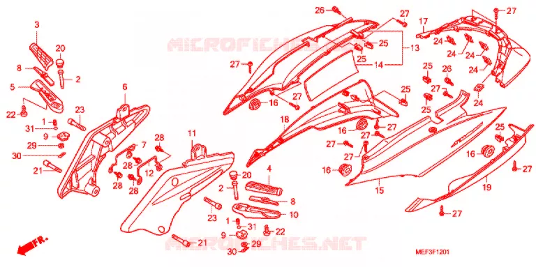 CARENAGE ARRIERE (FJS400D9/FJS400A) Honda SCOOTER 400 SILVERWING 2015  FJS400A9