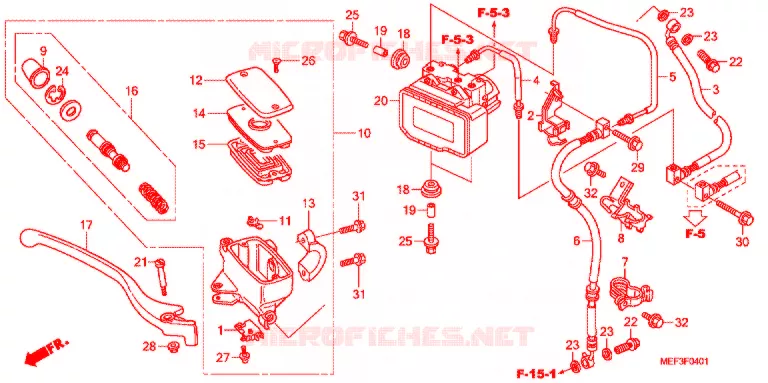 MAITRE CYLINDRE DE FREIN AVANT (ABS) Honda SCOOTER 400 SILVERWING 2011  FJS400A9