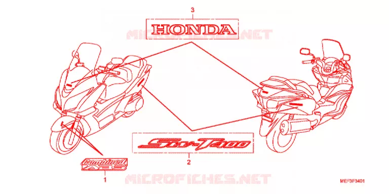 AUTOCOLLANTS (FJS400D9/FJS400A) Honda SCOOTER 400 SILVERWING 2010  FJS400A9