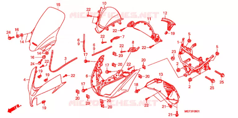 CARENAGE AVANT (FJS400D9/FJS400A) Honda SCOOTER 400 SILVERWING 2012  FJS400A9