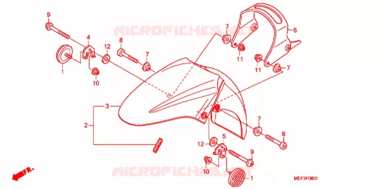 GARDE BOUE AVANT (FJS400D9/FJS400A) Honda SCOOTER 400 SILVERWING 2010  FJS400A9