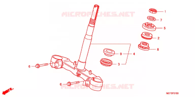 TE DE FOURCHE Honda SCOOTER 400 SILVERWING 2012  FJS400A9