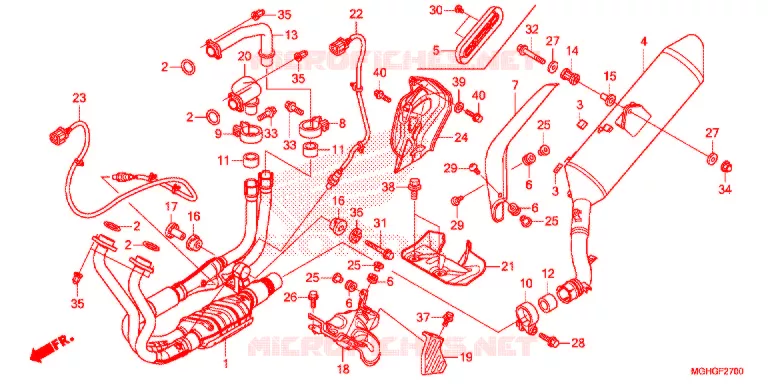 SILENCIEUX D'ECHAPPEMENT Honda MOTO 1200 CROSSTOURER 2016  VFR1200XAG