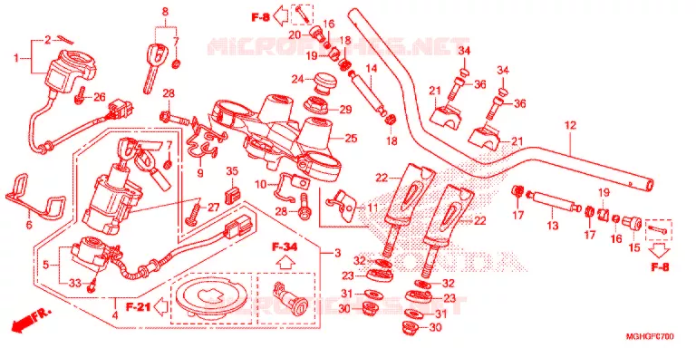 GUIDON - TE DE FOURCHE Honda MOTO 1200 CROSSTOURER 2016  VFR1200XLG