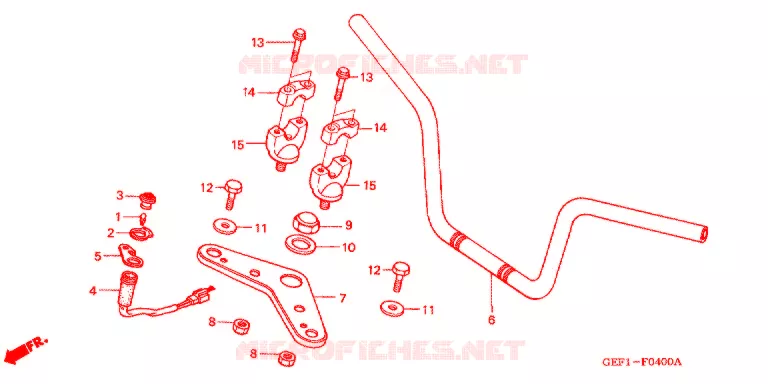 GUIDON - TE DE FOURCHE Honda MOTO 50 GORILLA 2003  Z50J1_G