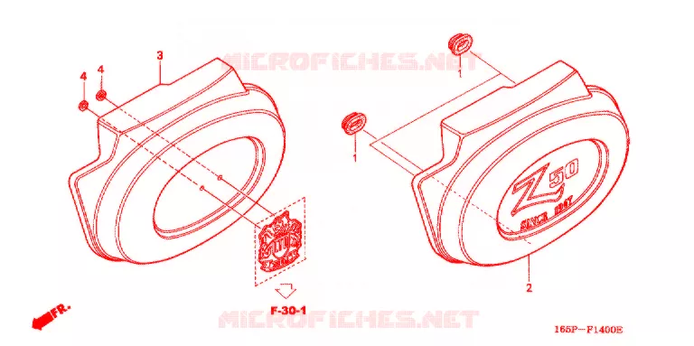 COUVERCLES LATERAUX Honda MOTO 50 MONKEY 2001  Z50J1_M