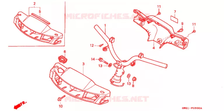 GUIDON - CARENAGE Honda SCOOTER 50 DIO 1988  SK50MJ