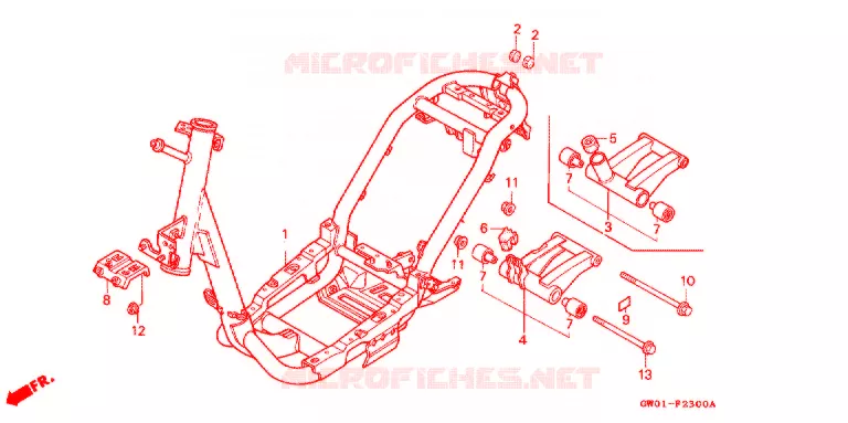 CADRE Honda SCOOTER 50 DIO 1990  SK50ML_II