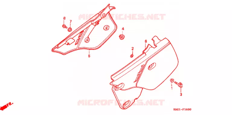 COUVERCLES LATERAUX Honda MOTO 250 CRM 1991  CRM250RM