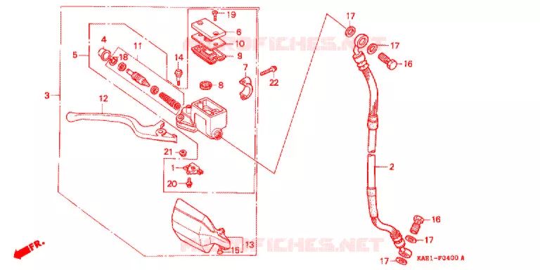MAITRE CYLINDRE DE FREIN AVANT Honda MOTO 250 CRM 1991  CRM250RM
