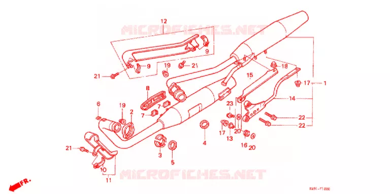 SILENCIEUX D'ECHAPPEMENT Honda MOTO 600 STEED 1992  NV600CN