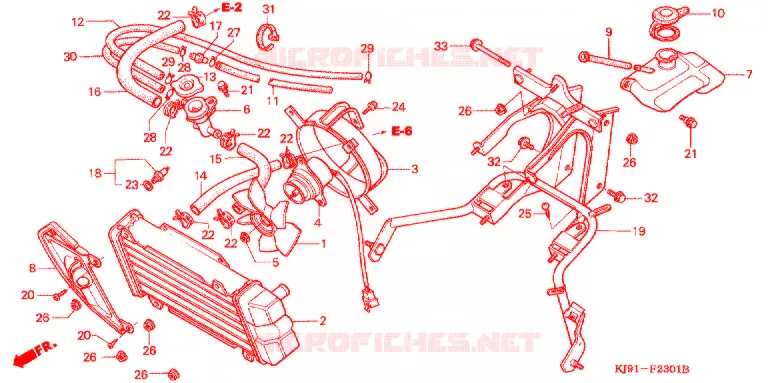 RADIATEUR (CH125H/N/P/R) Honda SCOOTER 125 SPACY 1993  CH125P