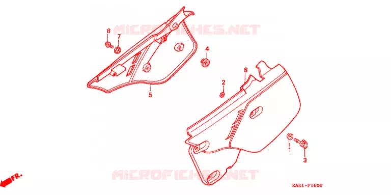 COUVERCLES LATERAUX Honda MOTO 250 CRM 1993  CRM250RP