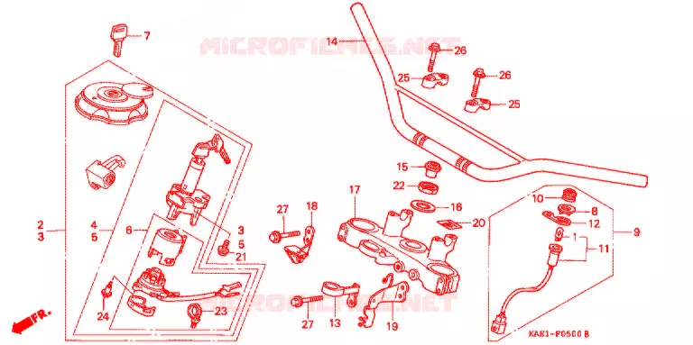 GUIDON - TE DE FOURCHE Honda MOTO 250 CRM 1993  CRM250RP