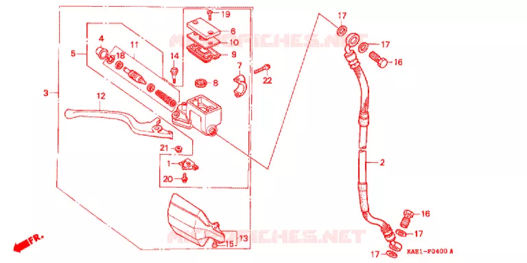 MAITRE CYLINDRE DE FREIN AVANT Honda MOTO 250 CRM 1993  CRM250RP