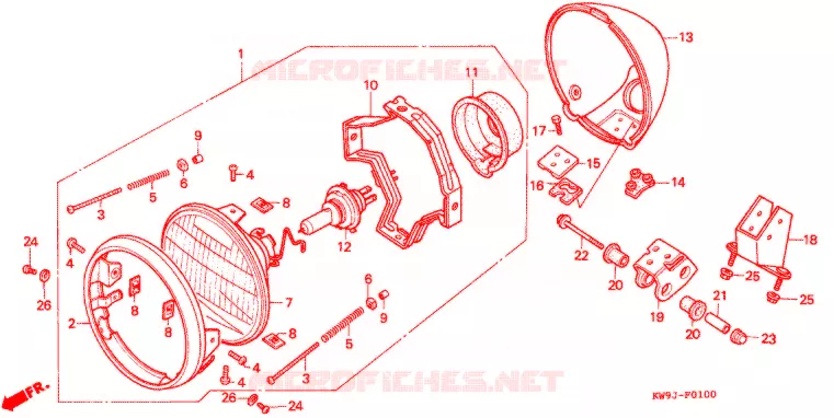 PHARE Honda MOTO 600 STEED 1993  NV600CP
