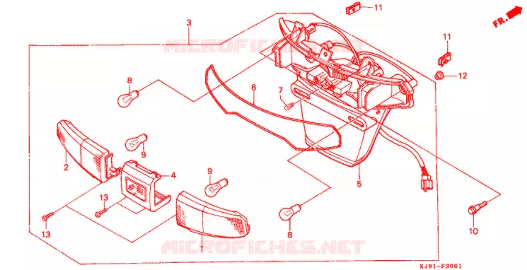 FEU ARRIERE (CH125H/N/P/R) Honda SCOOTER 125 SPACY 1994  CH125R