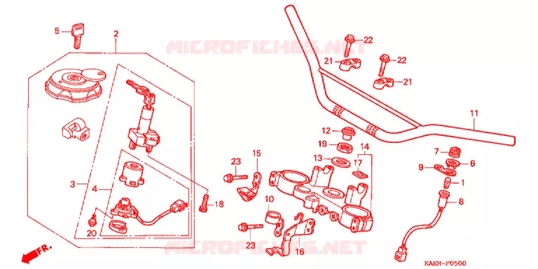GUIDON - TE DE FOURCHE Honda MOTO 250 CRM 1994  CRM250RR