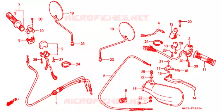 COMMODO - LEVIER - CABLE (BAJA) Honda SCOOTER 50 DIO 1994  SK50MMR