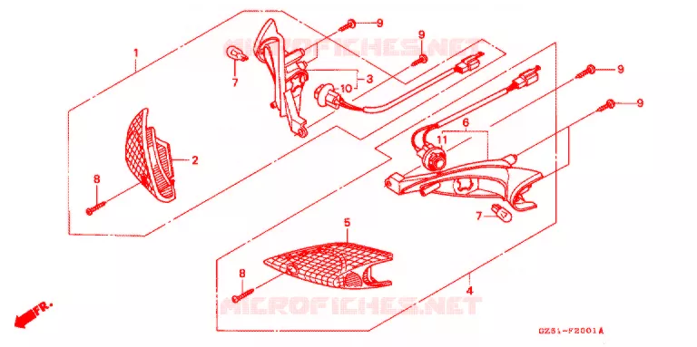 CLIGNOTANT AVANT (SZ50P/R/T) Honda SCOOTER 50 TACT 1994  SZ50R
