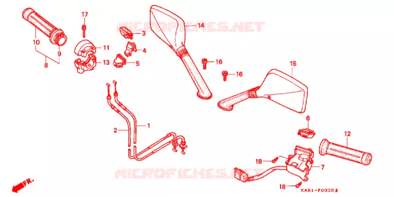 CABLES - COMMODOS - LEVIERS - POIGNEES Honda SCOOTER 250 FREEWAY 1997  CH250V