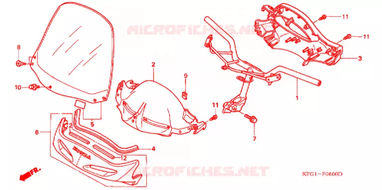 GUIDON - CARENAGE Honda SCOOTER 250 FORSIGHT 1997  FES250V