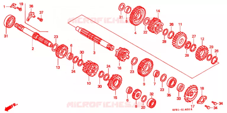 BOITE DE VITESSES Honda MOTO 230 SL 1997  SL230V