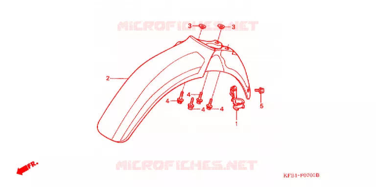 GARDE BOUE AVANT Honda MOTO 230 SL 1997  SL230V