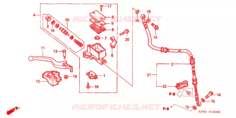 MAITRE CYLINDRE DE FREIN AVANT Honda MOTO 230 SL 1997  SL230V