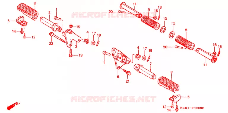 REPOSE PIED (VT250CR/T/V) Honda MOTO 250 MAGNA 1997  VT250CV_V