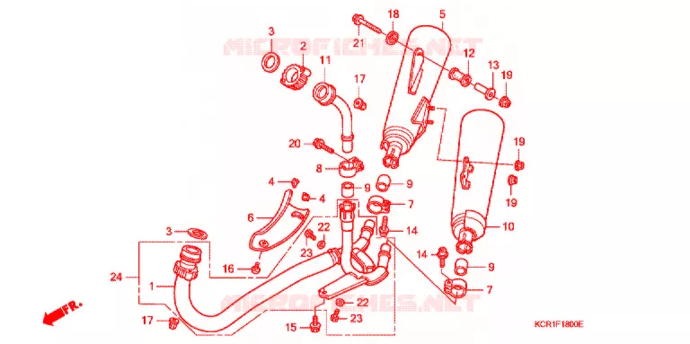 SILENCIEUX D'ECHAPPEMENT Honda MOTO 250 MAGNA 1998  VT250CV_V