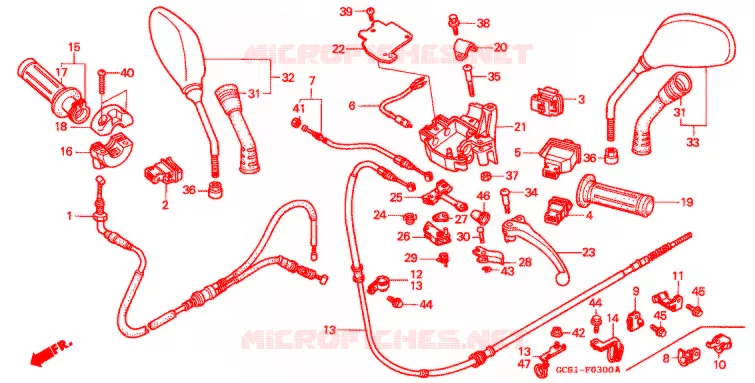 COMMODO - LEVIER - CABLE Honda SCOOTER 100 LEAD 1998  NH100W