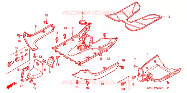 MARCHE PIEDS Honda SCOOTER 100 LEAD 1998  NH100W