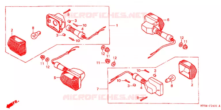 CLIGNOTANT (2) Honda MOTO 500 CB 2000  CB500SY