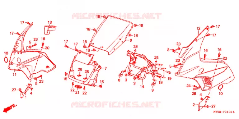 TETE DE FOURCHE Honda MOTO 500 CB 2000  CB500SY