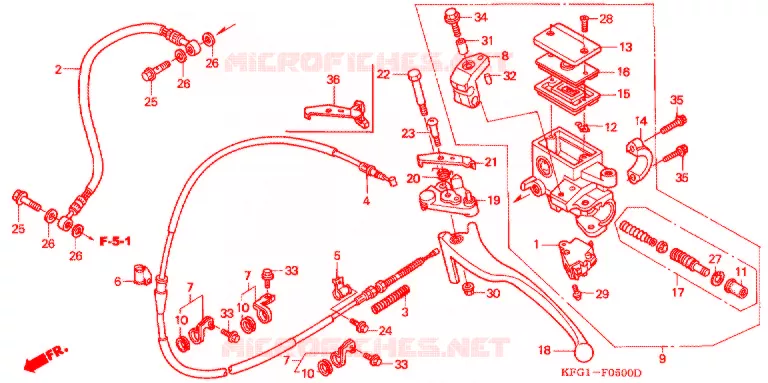 MAITRE-CYLINDRE DE FREIN ARRIERE Honda SCOOTER 250 FORSIGHT 2000  FES250SEX
