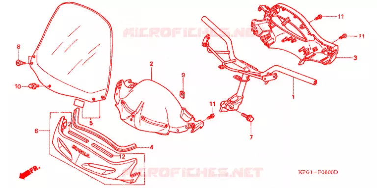 GUIDON - CARENAGE Honda SCOOTER 250 FORSIGHT 2001  FES250X
