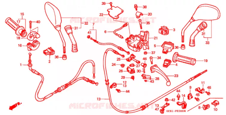 COMMODO - LEVIER - CABLE Honda SCOOTER 100 LEAD 2000  NH100X