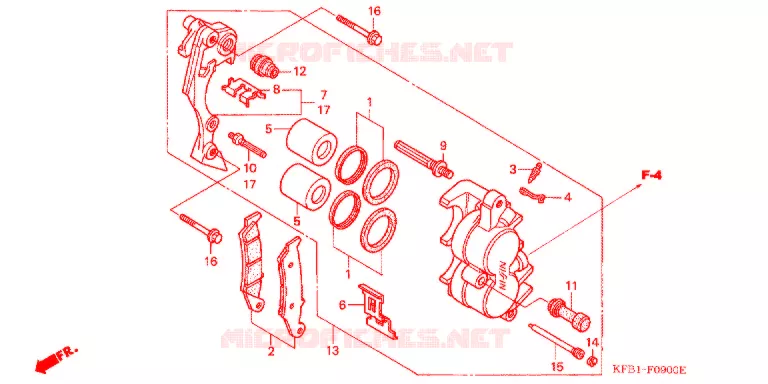 ETRIER DE FREIN AVANT Honda MOTO 230 SL 2000  SL230X